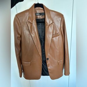 Zara faux leather blazer